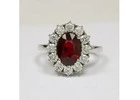 Stunning Oval Cut Ruby Halo Ring with 3.01cttw Diamonds