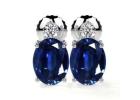 Deep Blue Color Sapphire Earrings